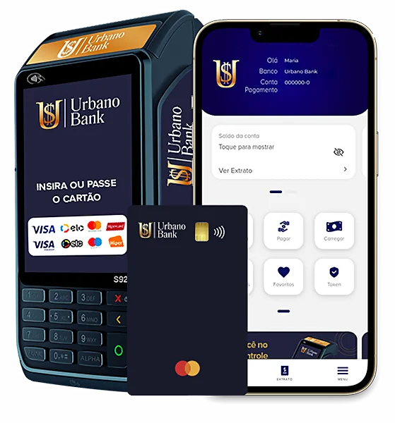 Urbano Pay Maquininha s920, cartão de crédito pré-pago e app